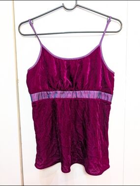 Vintage Y2K Fleur Isabelle Velvet Empire Waisted Sleeveless Tank Top